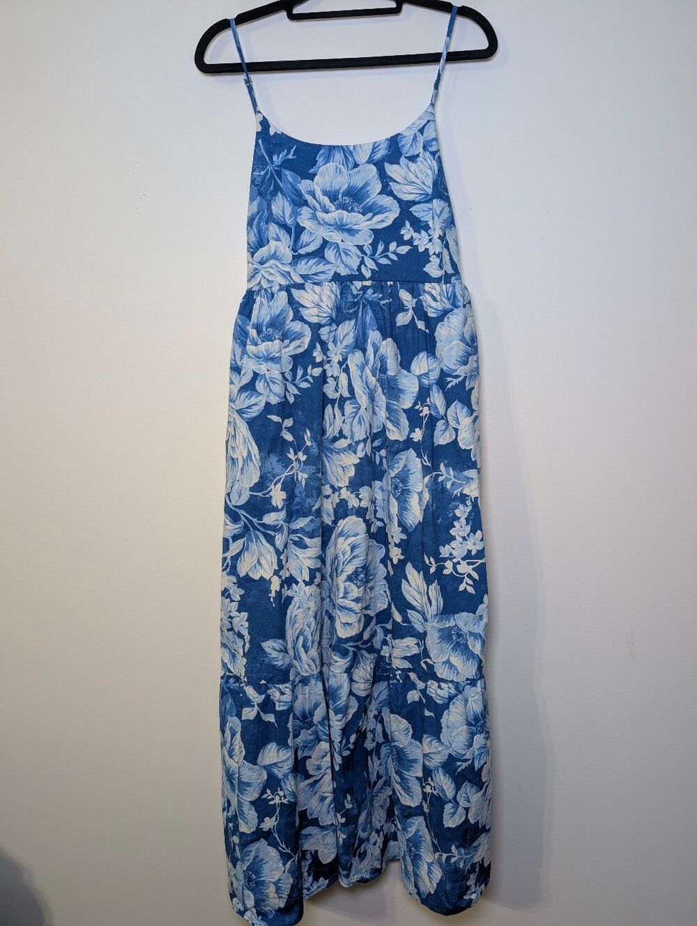 Joie Blue Floral Maxi Dress Size 10 Cottagecore Coastal Garden Party Feminine - Picture 7 of 11
